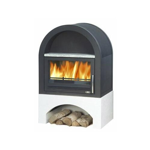 фото Abx печь-камин abx grunt с водяным контуром (черная сталь)(цвет печи черная сталь)