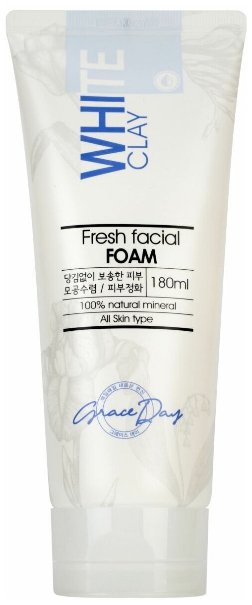 Пенка для умывания с белой глиной Grace Day White Clay Fresh Facial Foam 180ml - фотография № 2