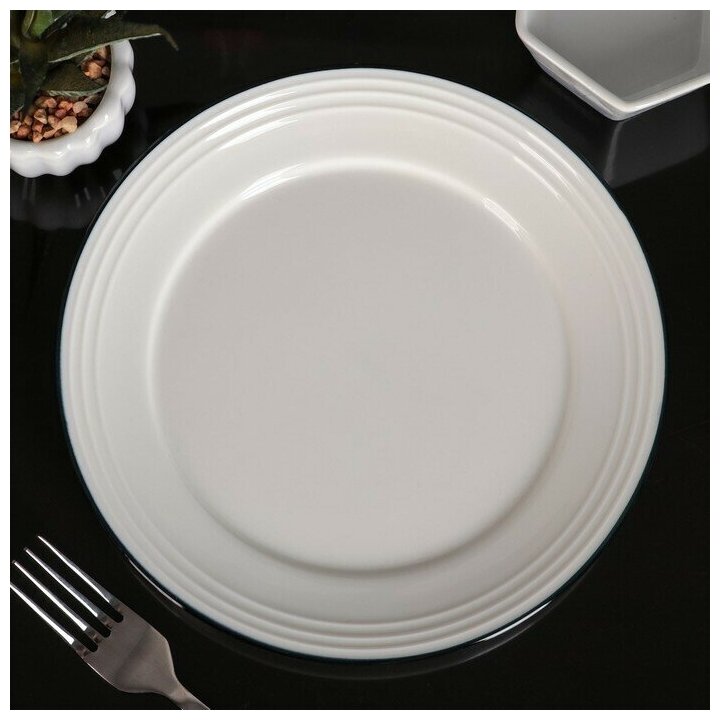 Тарелка десертная Морской бриз, d-20 см, цвет белый