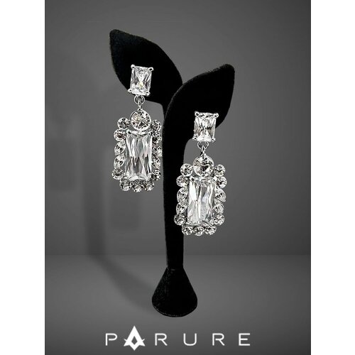 Серьги PARURE, кристаллы Swarovski, искусственный камень, бесцветный