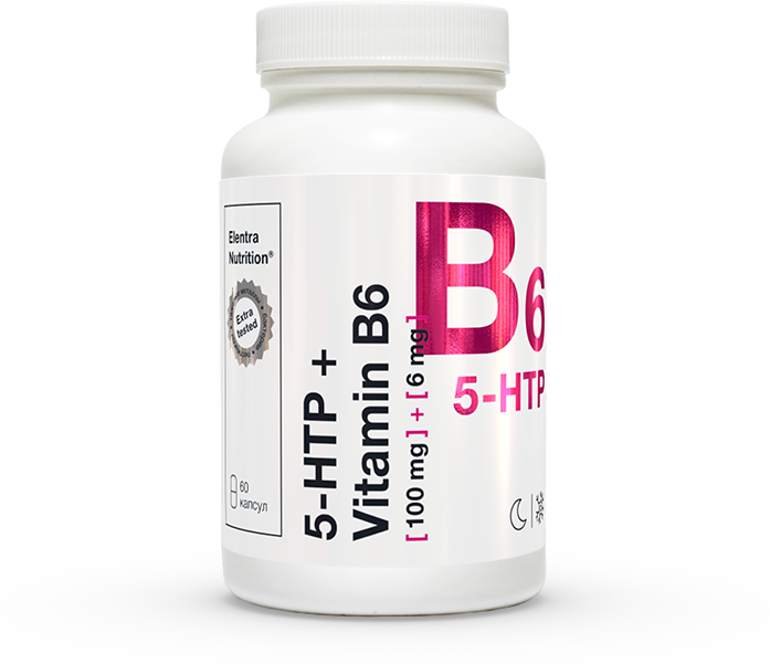 Elentra Nutrition 5-НТР 100 мг+Витамин B6 6 мг капсулы массой 310 мг 60 шт