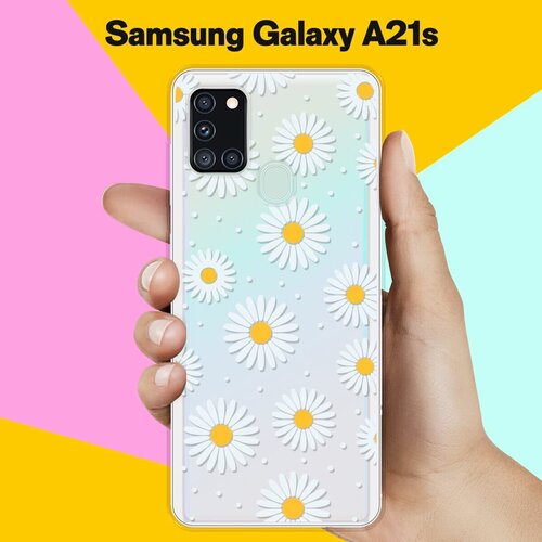 Силиконовый чехол Ромашки на Samsung Galaxy A21s силиконовый чехол лама на samsung galaxy a21s