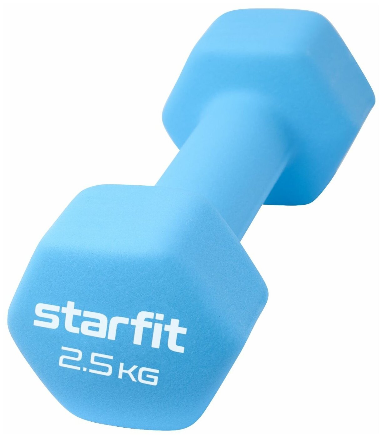 Гантель неопреновая STARFIT DB-201 2,5 кг, синий пастель.