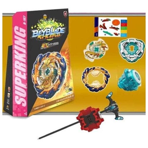 волчок beyblade b 79 starter drain fafnir 8 nt бейблейд стартер дрейн фафнир с пусковым устройством Волчок Бейблэйд Берст Мираж Фафнир Ф6 (Mirage Fafnir Nothing 2S) B-167 от Флейм