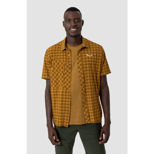 Рубашка для активного отдыха Salewa Puez Dry M S/S Shirt Golden Brown (EUR:L)