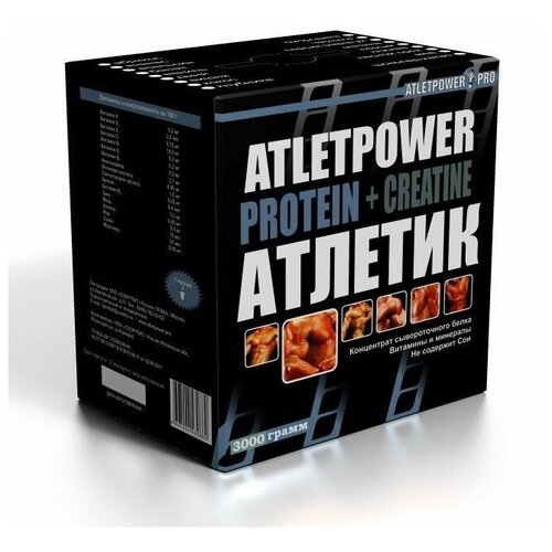 Протеин Atletpower Pro Атлетик + креатин, 3000г, Банан - Шоколад-какао