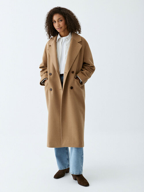 Пальто  Sela, размер XS INT, бежевый, коричневый