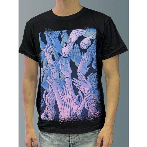 фото Футболка мужская черная из хлопка с dtf рисунком vaporwave - 3524 будь на стиле