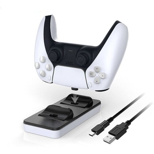 Зарядная mini станция для 2-х геймпадов Sony PlayStation 5 DualSense док-станция Зарядка для джойстиков PS5 99900₽