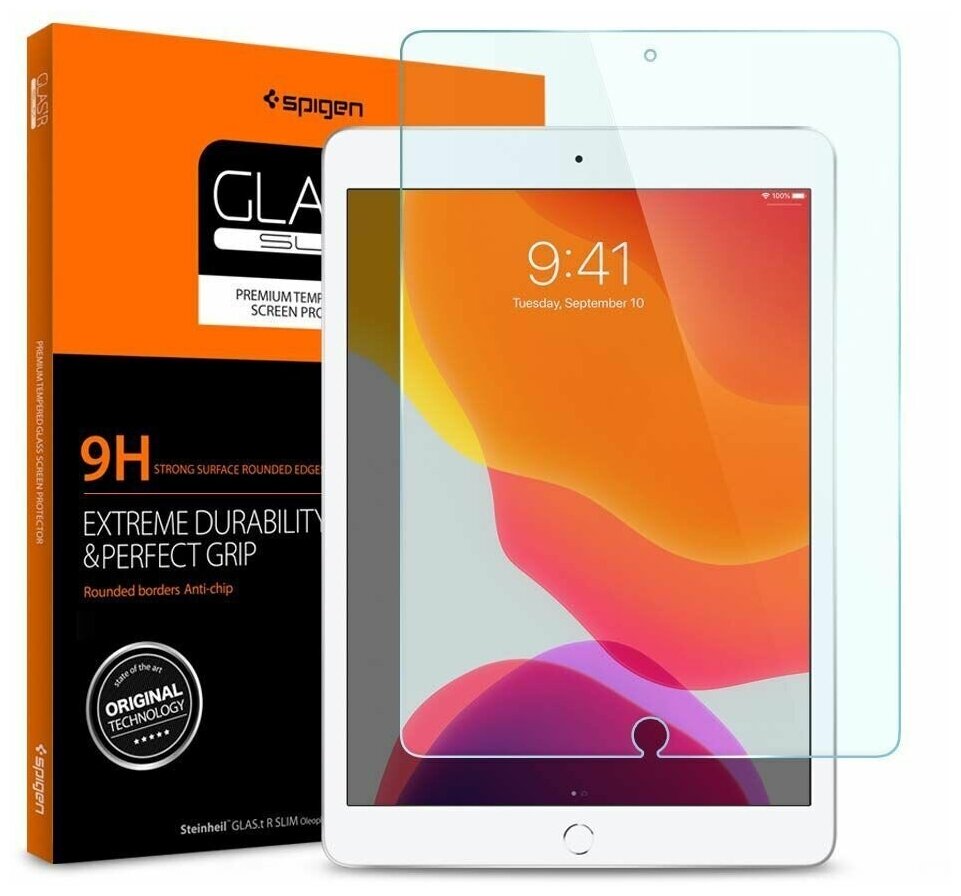 Закаленное Стекло Spigen Glas. Tr Slim для Apple iPad 7/8 10.2 2019/2020/2021 - AGL00236