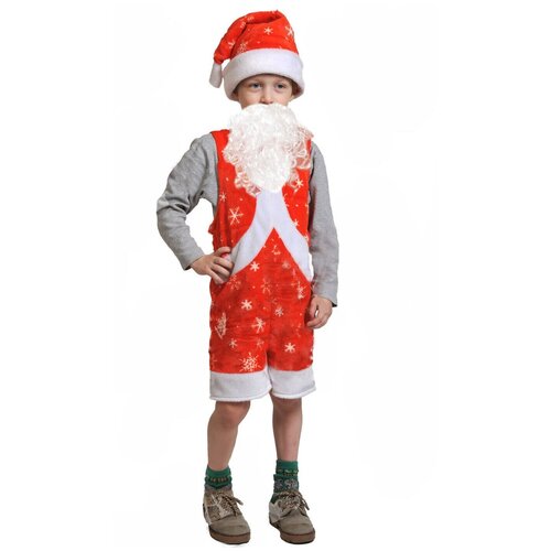 Карнавальный костюм Мистер Санта ткань-плюш, детский, рост 92-122 карнавальный костюм орёл ткань плюш детский рост 92 122