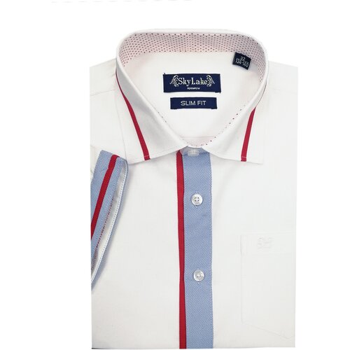 Школьная рубашка Sky Lake, на пуговицах, короткий рукав, размер 30/122, белый