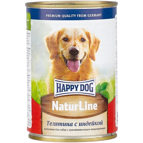 Консервы Happy Dog Natur Line с телятиной и индейкой 410гр