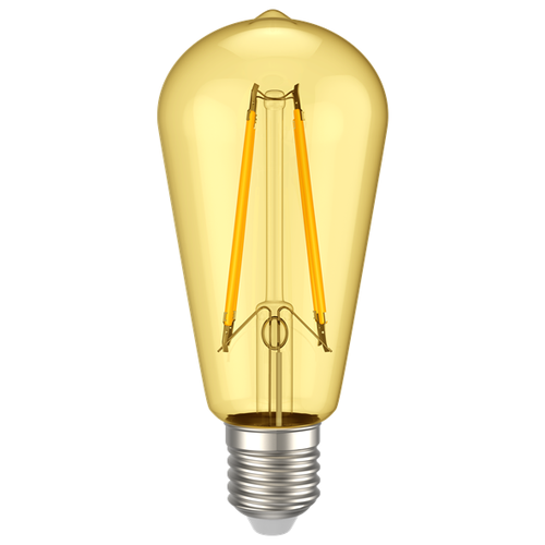 Лампа светодиодная LED IEK Ретро золото, серия 360°, E27, ST64, 6 Вт, 2700 K, теплый свет