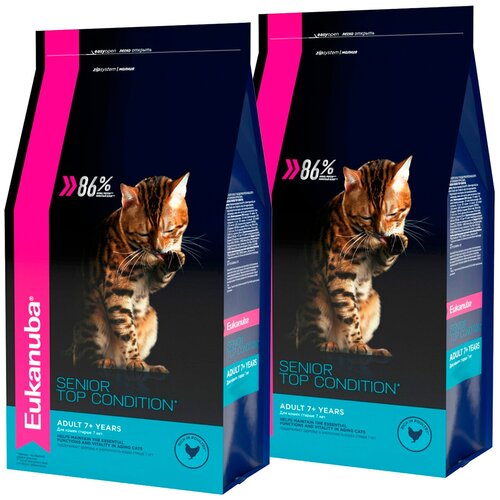 eukanuba kitten healthy start для котят с птицей 2 2 кг EUKANUBA SENIOR TOP CONDITION для пожилых кошек с птицей (2 + 2 кг)