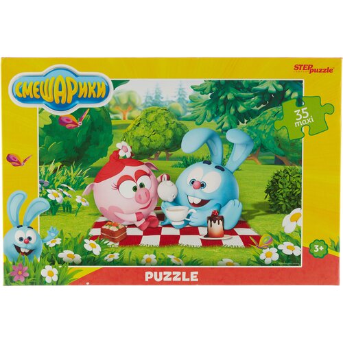 Пазл Step puzzle Крош и Нюша на пикнике, Смешарики (91236), 35 дет.