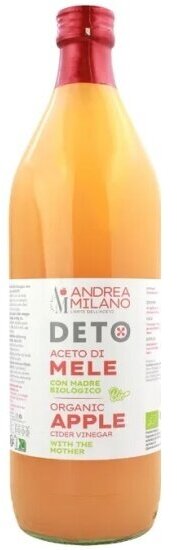 Яблочный уксус Andrea Milano organic натуральный нефильтрованный "DETO " 1 л (Италия)