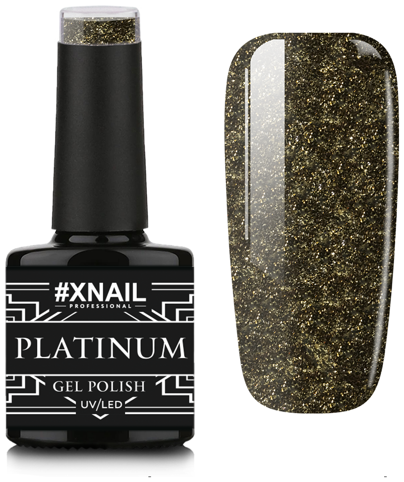 Гель лак XNAIL PROFESSIONAL Platinum жидкая фольга, для дизайна ногтей, 10 мл, № 15