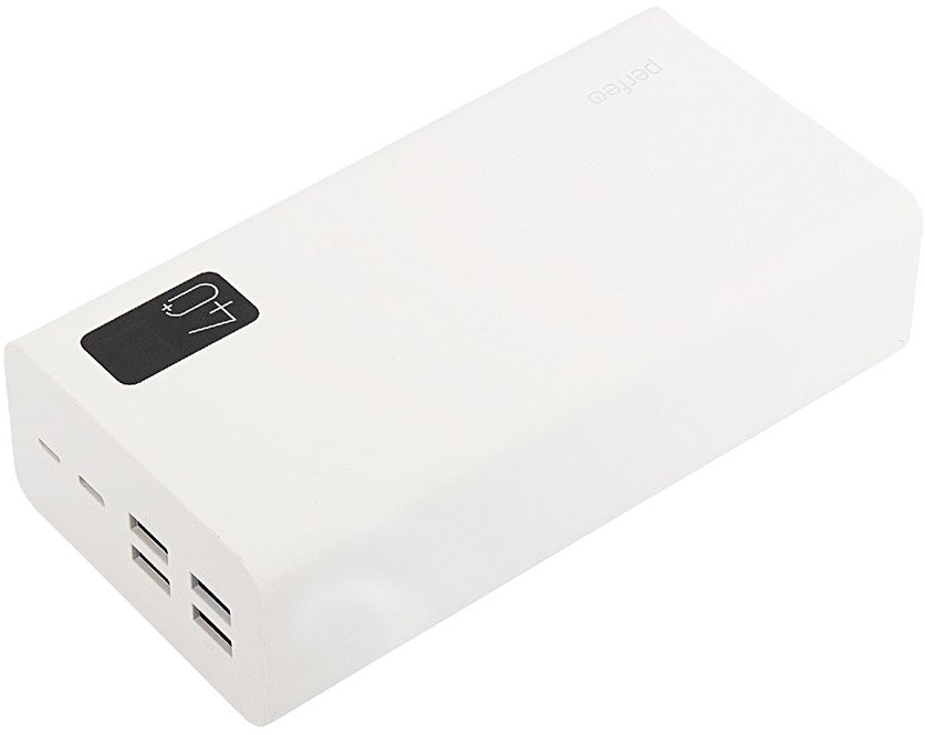 Powerbank MOUNTAINS 40000 mAh/LED дисплей/PD + QC 3.0/Type-C/4 USB/Выход: 3A, max 22.5W/White