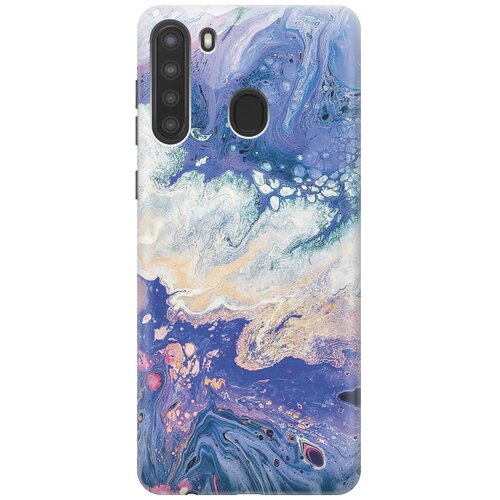 фото Gosso ультратонкий силиконовый чехол-накладка для samsung galaxy a21 с принтом "фиолетовый мрамор"