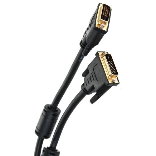 Кабель DVI - DVI Dual Link, M/M, 1.8 м, 2 фильтра, Vcom, VDV6300-1.8M кабель цифровой аудио видео vcom displayport dvi d 1 8м cg606 1 8m