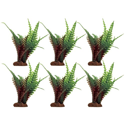 ArtUniq Fern red-green Set 6x10 - Набор искусственных растений Папоротник красно-зеленый, 10 см, 6 шт