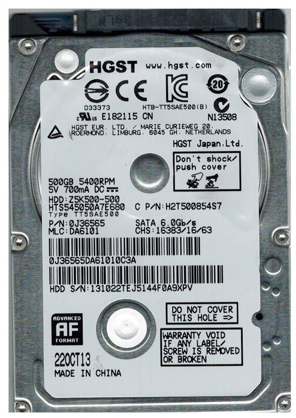 Жесткий диск HGST 500Gb (HTS545050A7E680)