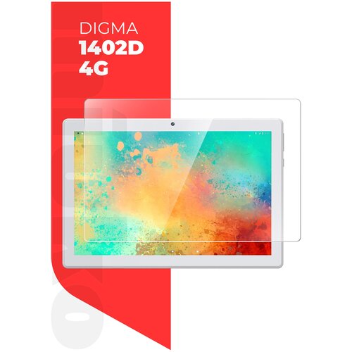 Защитное стекло на Digma 1402D 4G 10.1 на Экран, (гибридное: пленка+стекловолокно), прозрачное силиконовая клеевая основа тонкое Hybrid Glass, Miuko
