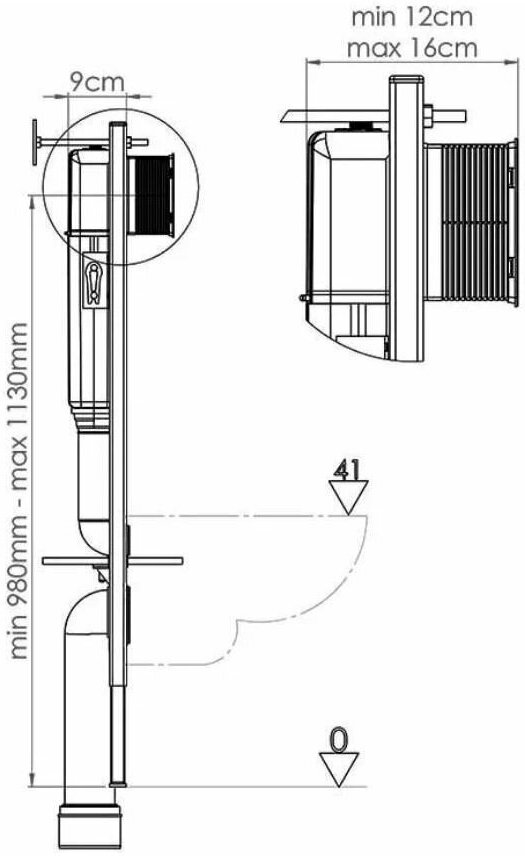 Готовый набор подвесного унитаза: инсталляция Loranto с белой панелью смыва+унитаз подвесной, безободковый Bahenberg Reine B20-11 - фотография № 4