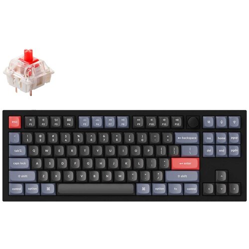 клавиатура проводная keychron v1 c2 rgb подсветка черный knob Клавиатура Keychron Q3 Gateron Red, черный