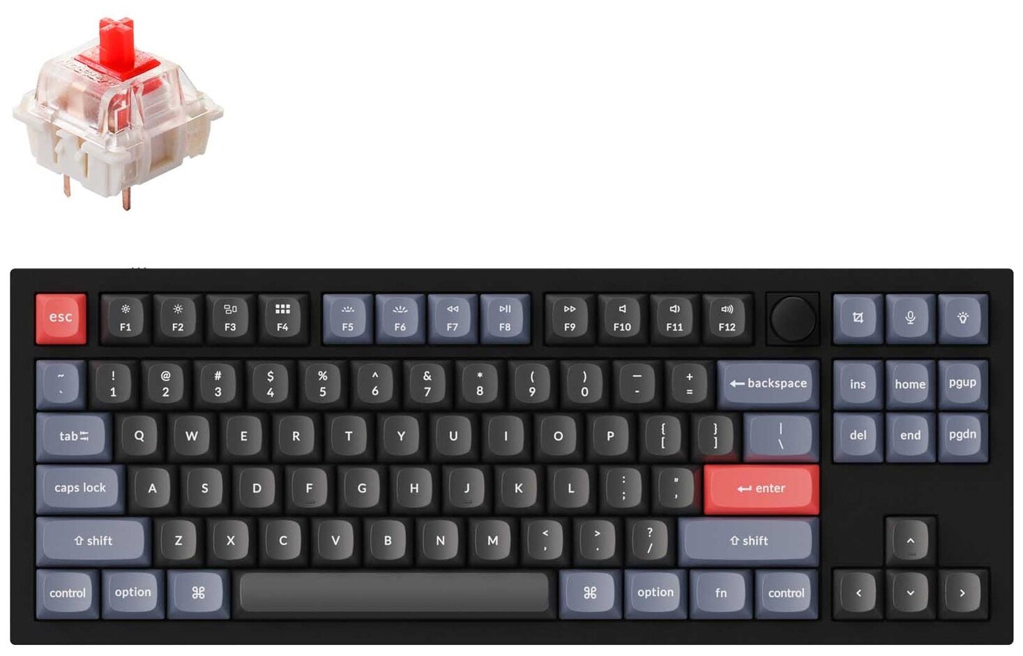 Клавиатура Keychron Q3 Red Gateron G Pro Black-Red Switch Q3-M1-RU