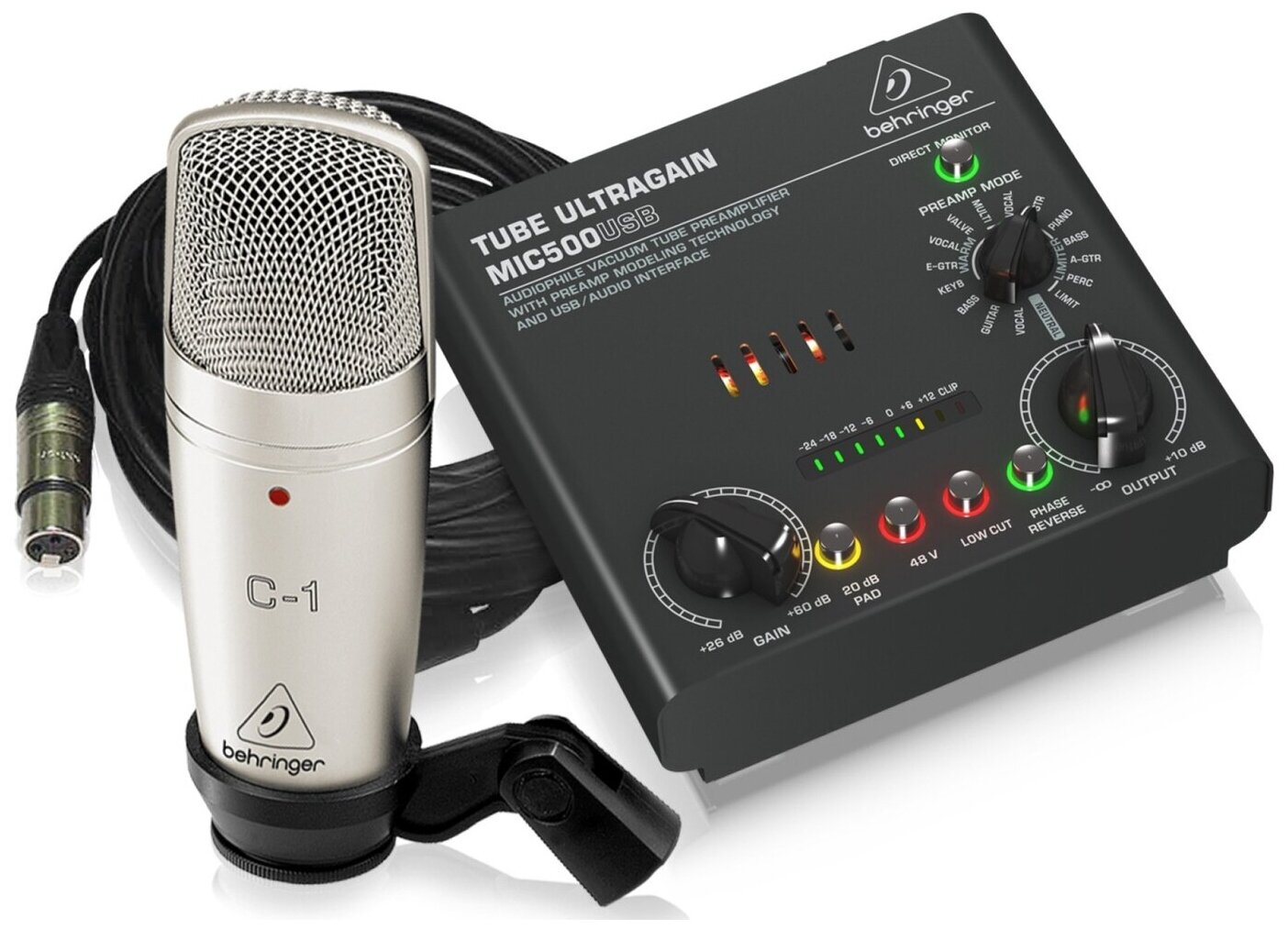 Behringer VOICE STUDIO набор для звукозаписи (ламповый предусилитель и микрофон)