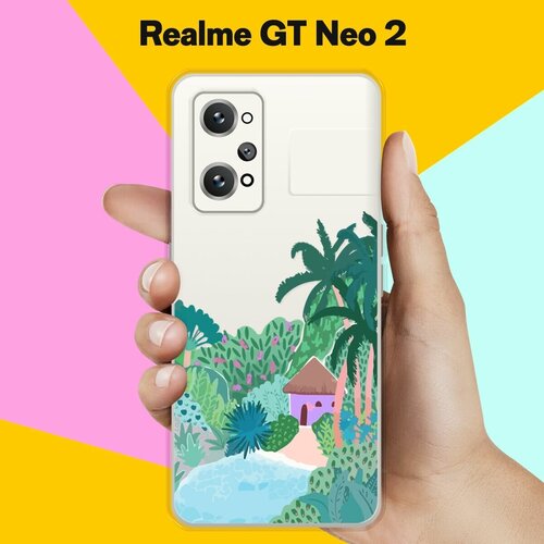 Силиконовый чехол на Realme GT Neo 2 Домик / для Реалми ДжиТи Нео 2 силиконовый чехол на realme gt neo 2 реалми gt нео 2 кот на хэллоуин