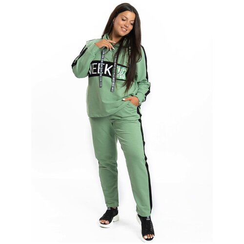 фото Костюм спортивный женский zarka оливковый/черный размер 54