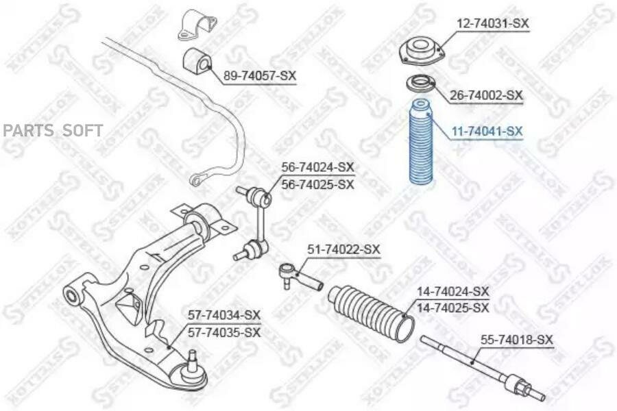 STELLOX 1174041SX 11-74041-SX_отбойник-пыльник амортизатора переднего\ Nissan Maxima CA33 00