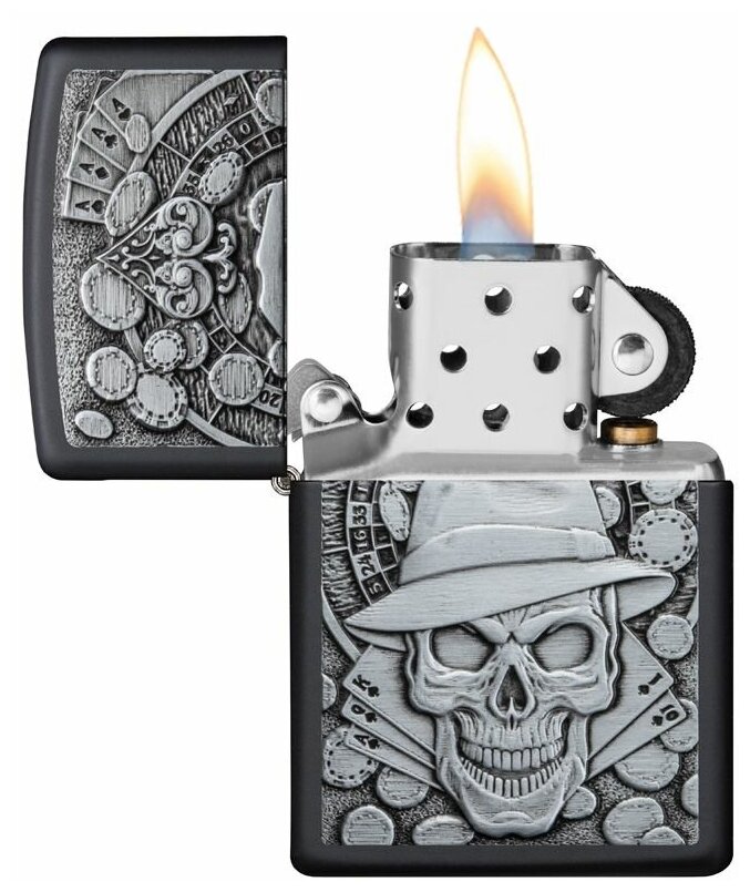 Зажигалка Classic с покр. Black Matte, черная Zippo 49183 GS - фотография № 1