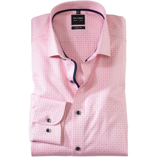 фото Рубашка мужская olymp level five body fit розовая геометрический принт арт. 20295430 разм.39