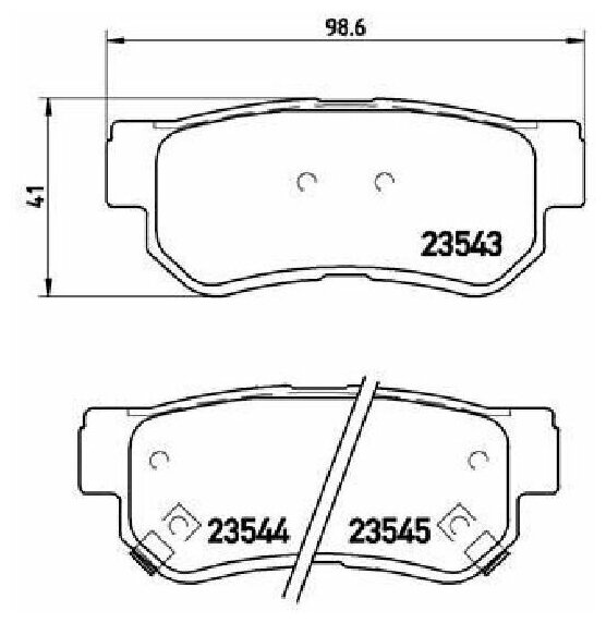 Колодки тормозные дисковые зад, BREMBO P30014