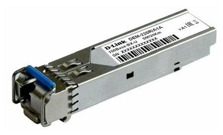 SFP-трансивер D-Link DEM-220R/20KM/A1A WDM с 1 портом 100Base-BX-U (Tx:1310 нм, Rx:1550 нм) для одномодового оптического кабеля (до 20 км)