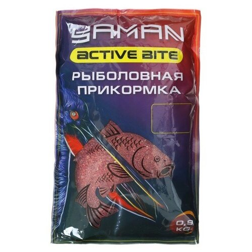 Прикормка Yaman Active Bite Карп, клубника, цвет красный, 900 г