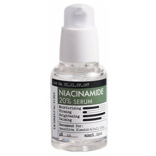 Derma Factory Сыворотка для лица успокаивающая с ниацинамидом - Niacinamide 20% serum, 30 мл