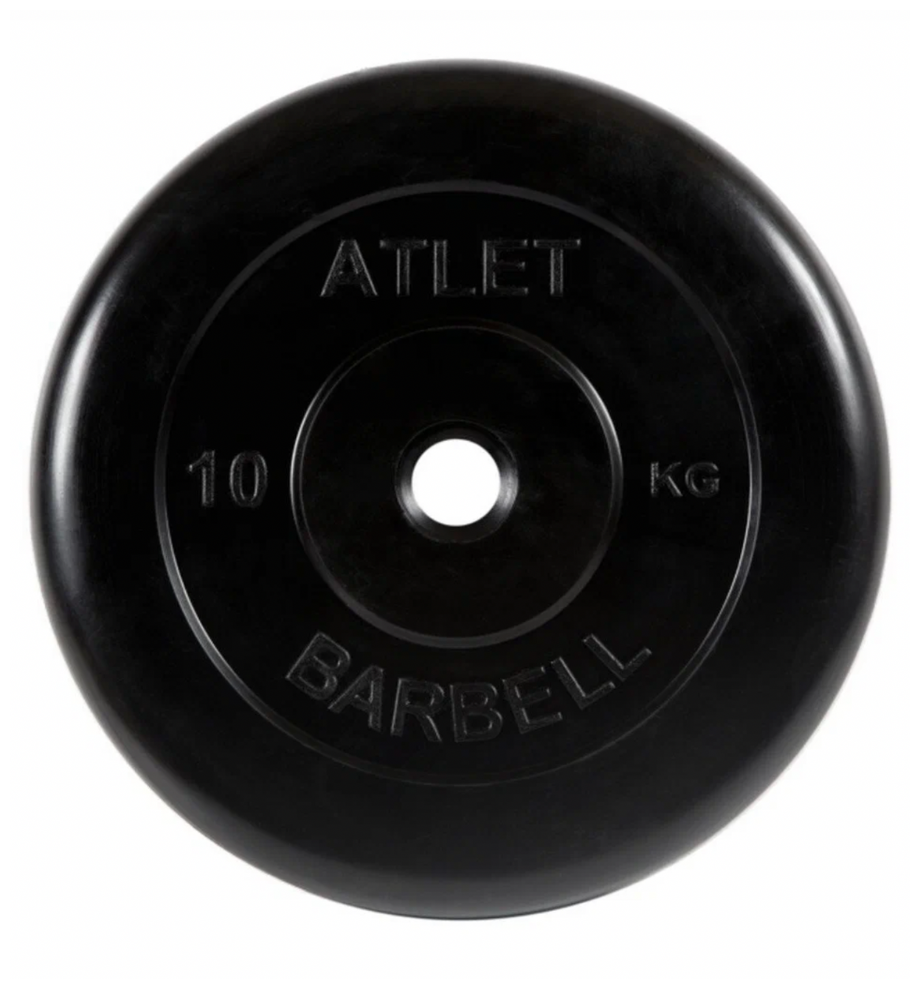 Диск Mb Barbell Atlet для гантели обрезин. 10кг черный (28260627) - фото №3