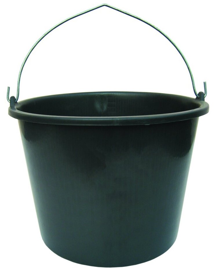 фото Ведро пластиковое строительное со шкалой, черный цвет (Артикул: 4100011699; Объем 20 л)