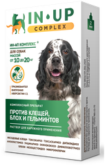 Ин-Ап Комплекс раствор (капли) от блох, клещей, вшей и гельминтов для собак от 10 до 20 кг, 2 мл