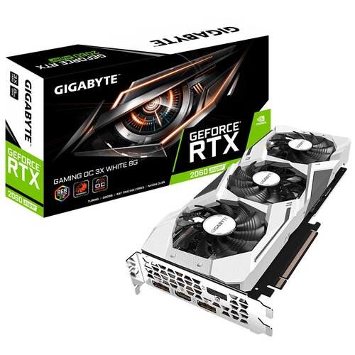 Видеокарта GIGABYTE GeForce RTX 2060 SUPER 1815MHz PCI-E 30 8192MB 14000MHz 256 bit 3xDisplayPort HDMI HDCP GAMING OC 3X WHITE rev 10 Retail 3556900₽