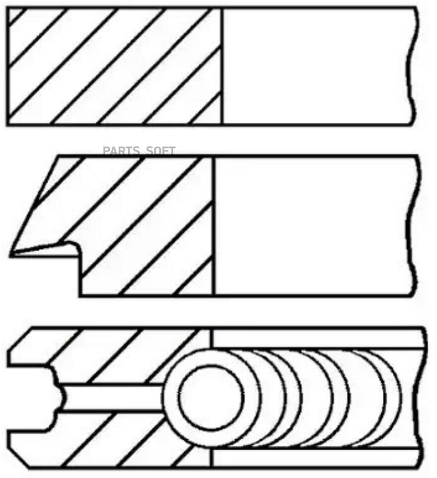 Кольца dm.80.00 STD [2.5-2-3] 1 ПОР. GOETZE / арт. 0813420000 - (1 шт)