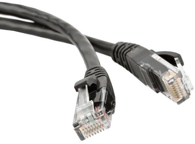 Патч-корд RJ45 - RJ45, 4 пары, UTP, категория 5е, 1.5 м, черный, LSZH, LANMASTER LAN-PC45/U5E-1.5-BK