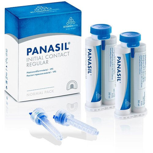 Panasil initial contact Regular - корригирующий материал на основе А-силикона, 2 x 50 мл + 6 смесительных канюль, new