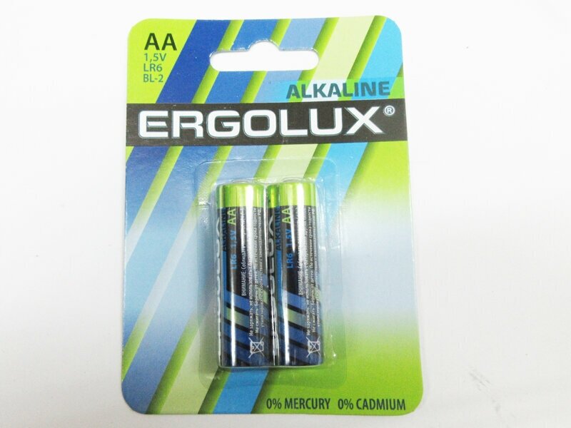 AA Батарейка ERGOLUX Alkaline LR6 BL-2, 2 шт. 2800мAч - фото №2