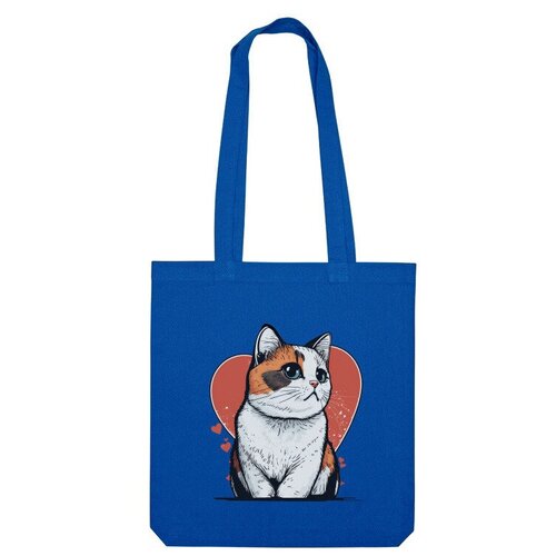 Сумка шоппер Us Basic, синий сумка кошка на фоне сердца валентинка ярко синий